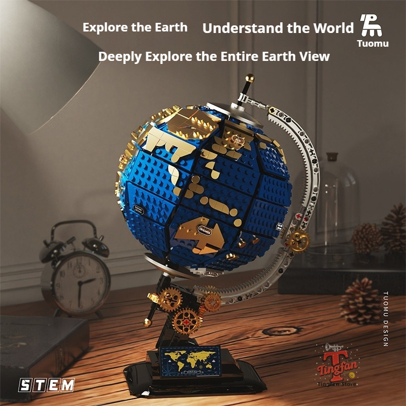 Educational Globe For Kids - 1455pcs Tuomu Blocks T1008 Globe Kids