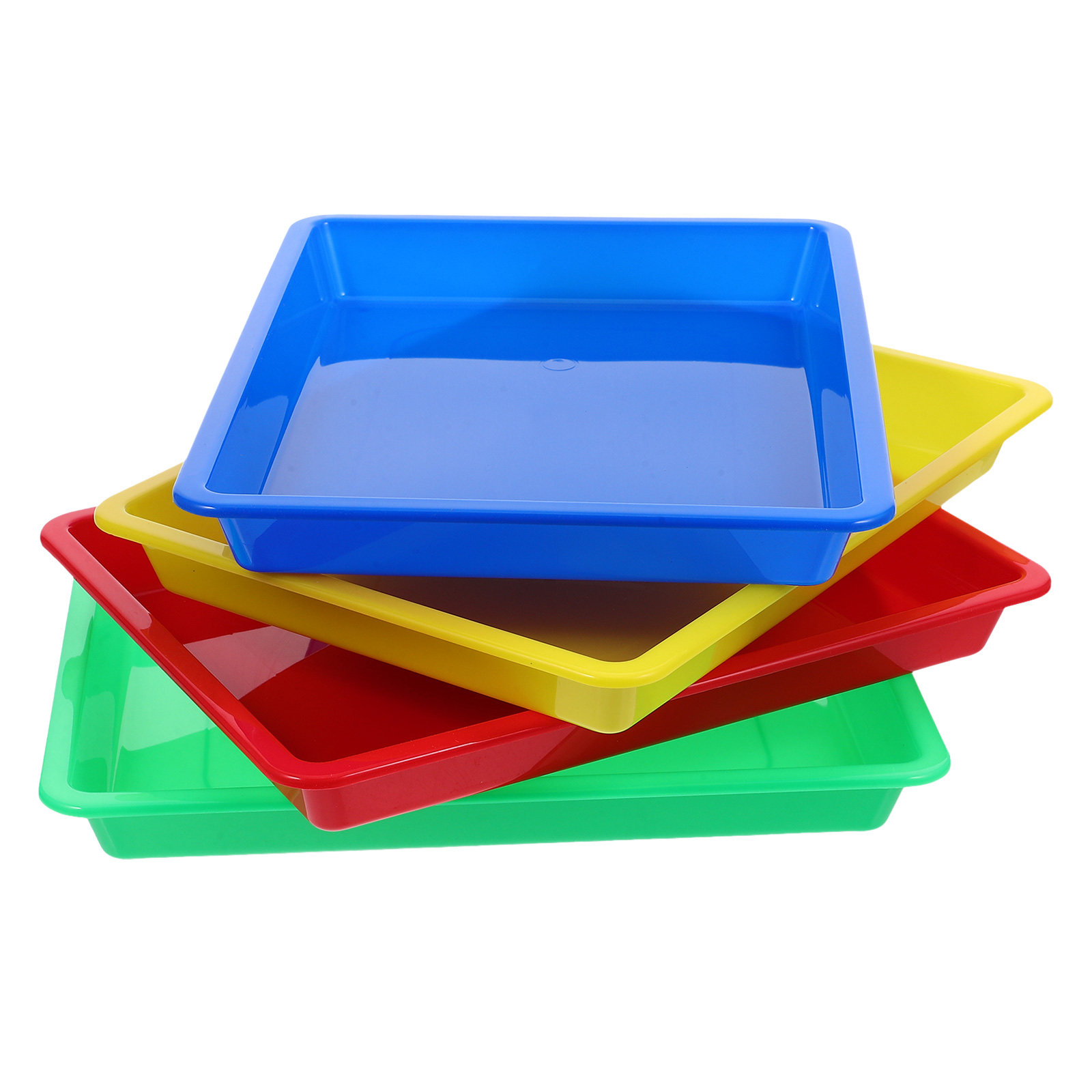 Kids Education Center - 4Pcs Vibrant PP Plastic Stationery Tray