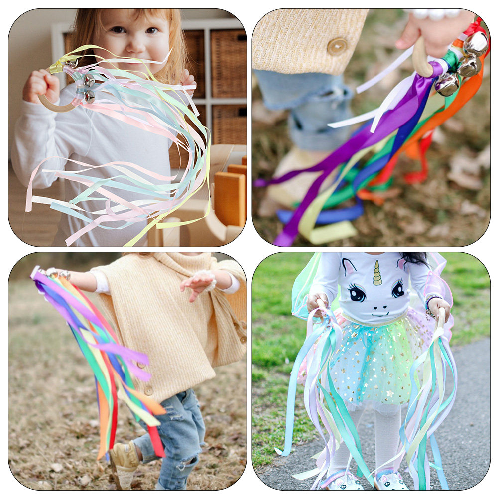 Kids Outdoor Education - 2Pcs Colorful Kids Rainbow Ribbon Circle