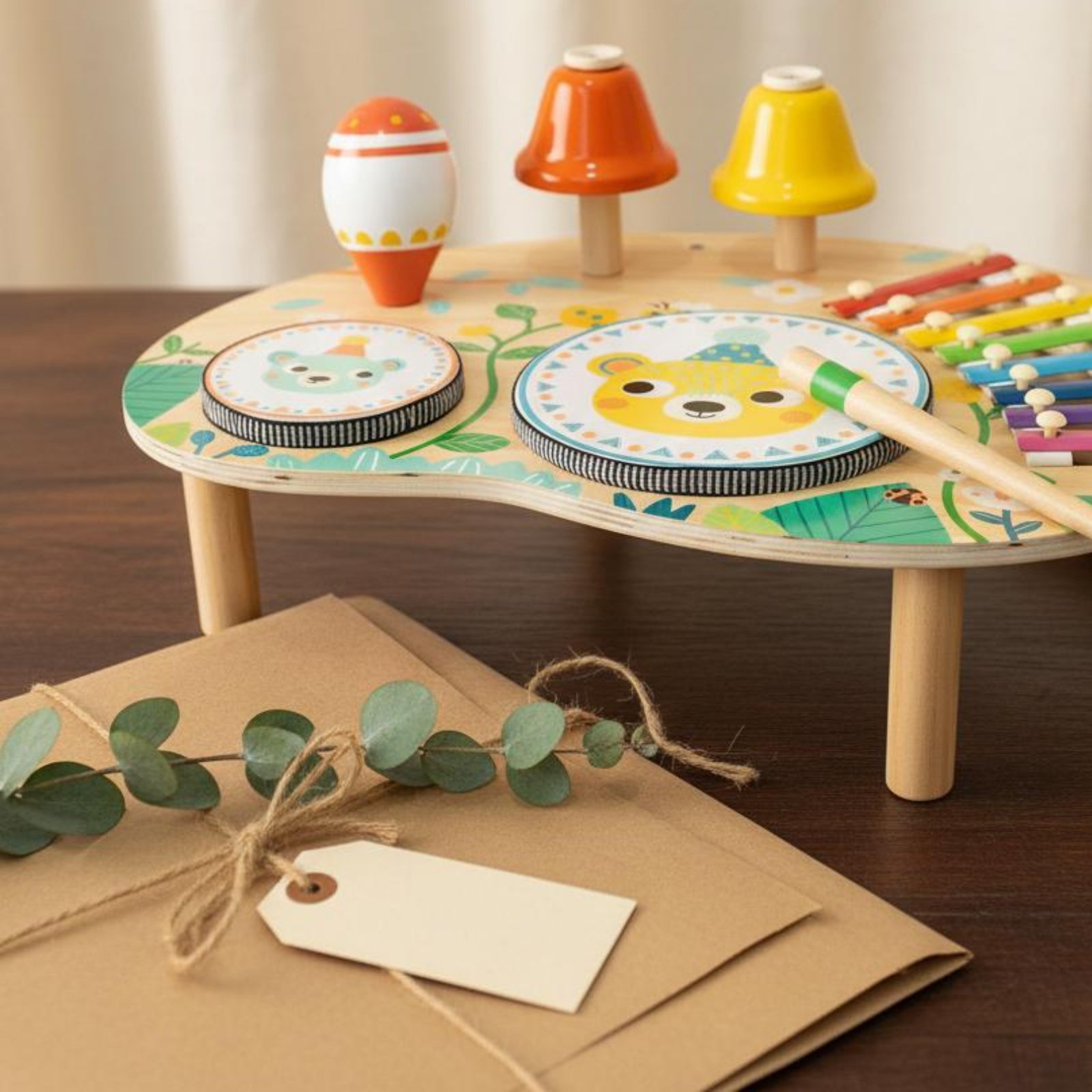 Kids Education Center - Wooden Music Activity Table Educational Young