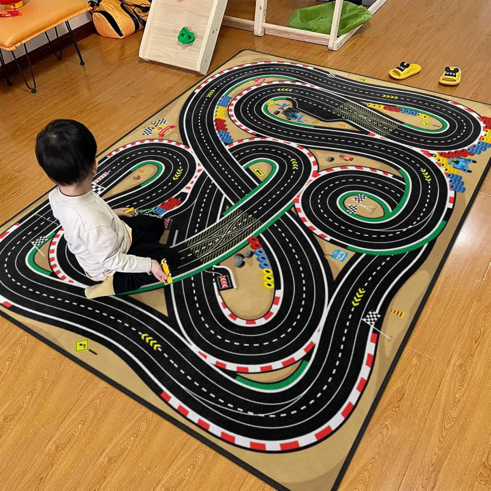 Vibrant Multi Curve Racetrack  - Kids Education Rug recensione e prezzo