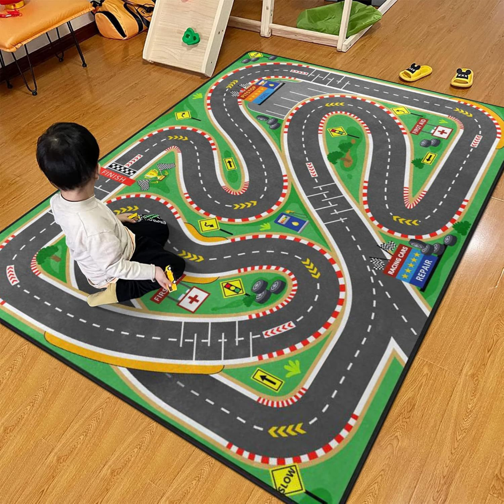 Vibrant Multi Curve Racetrack  - Kids Education Rug recensione e prezzo