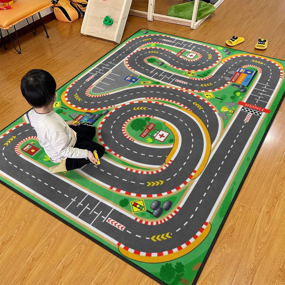 Vibrant Multi Curve Racetrack  - Kids Education Rug recensione e prezzo