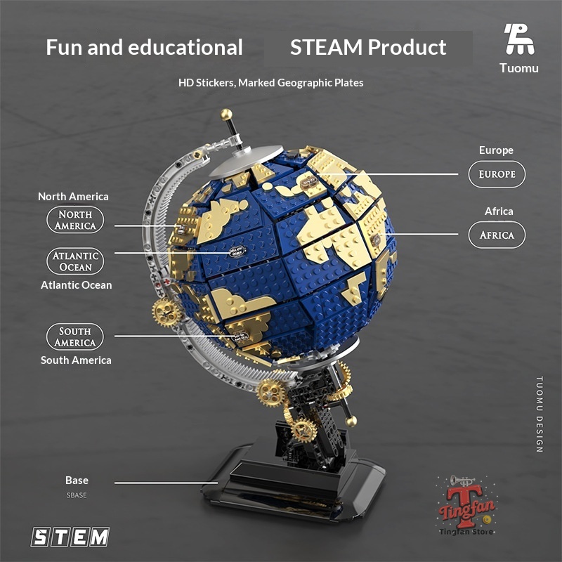 1455pcs Tuomu Blocks T1008 Glo - Educational Globe For Kids recensione e prezzo