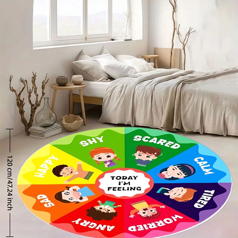 Emotion Wheel Kids Round Rug F - Kids Education Rug recensione e prezzo