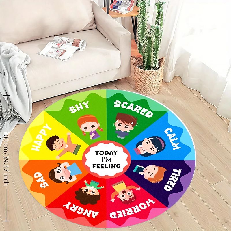 Emotion Wheel Kids Round Rug F - Kids Education Rug recensione e prezzo