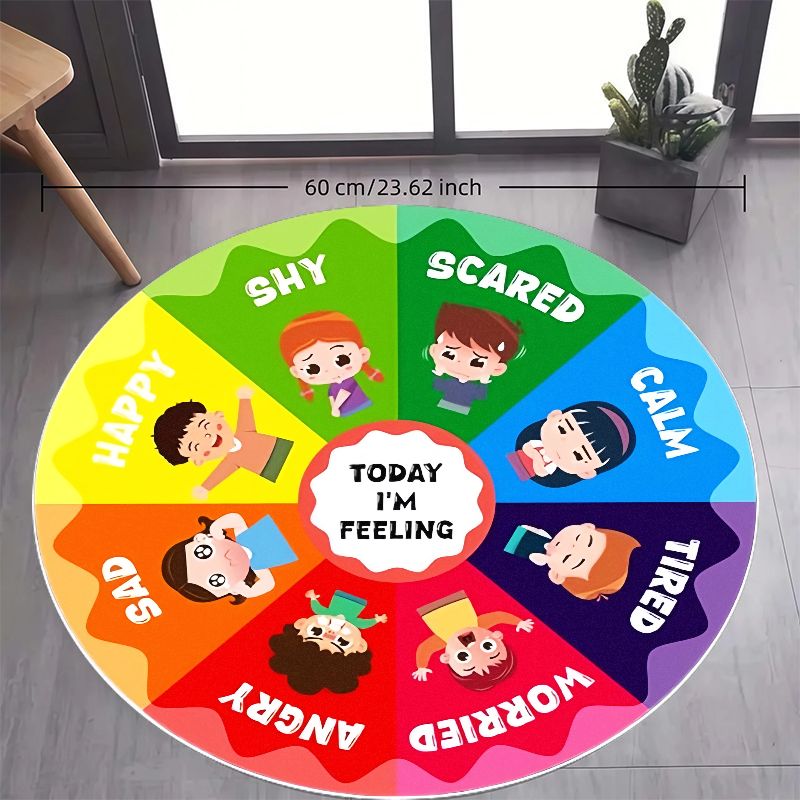 Emotion Wheel Kids Round Rug F - Kids Education Rug recensione e prezzo