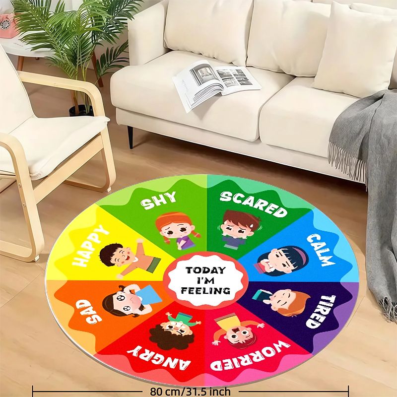 Emotion Wheel Kids Round Rug F - Kids Education Rug recensione e prezzo