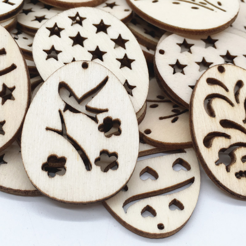 50Pcs Laser Cut Wooden Eggs fo - Happy Kids Education recensione e prezzo