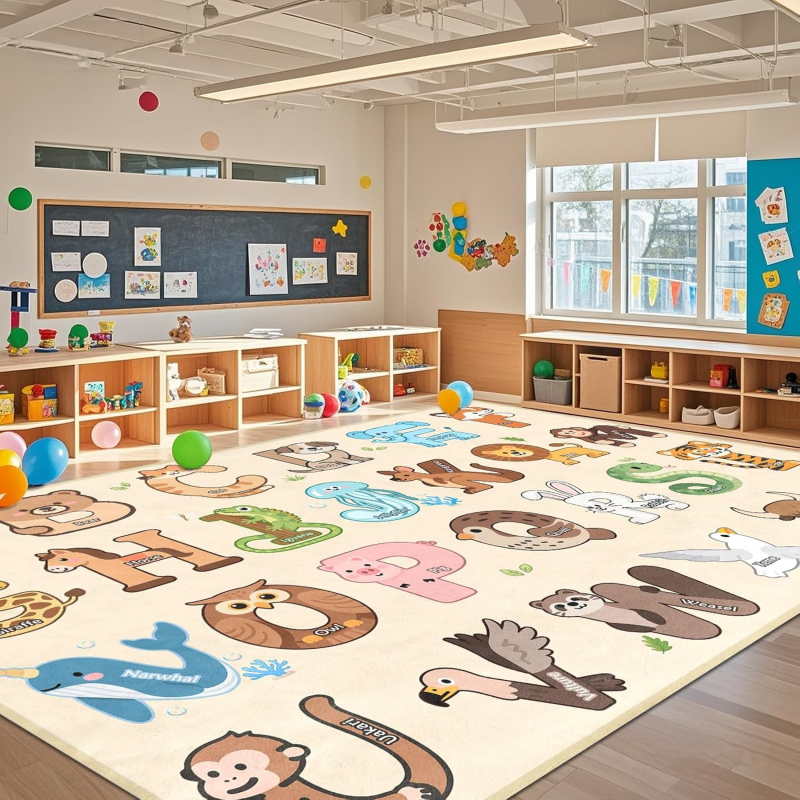 VIKAMA Animal Alphabet Kids Pl - Kids Education Rug recensione e prezzo