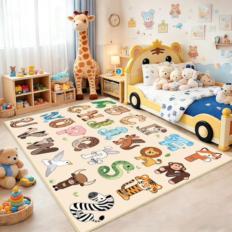 VIKAMA Animal Alphabet Kids Pl - Kids Education Rug recensione e prezzo