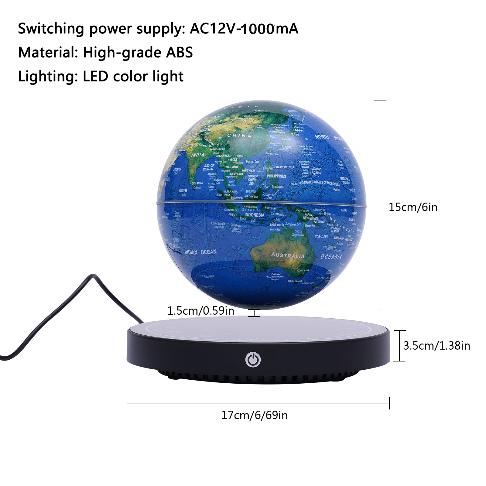6 inch Magnetic Levitating Glo - Educational Globe For Kids recensione e prezzo