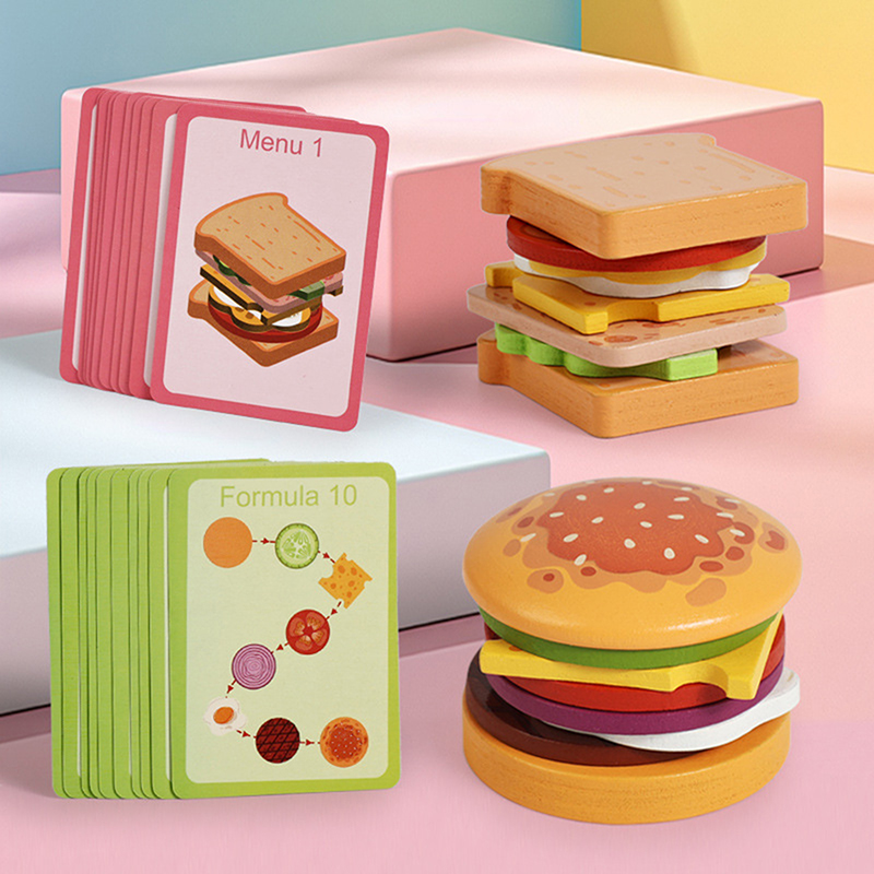 【HAPPY】Wooden Hamburg Sandwich - Happy Kids Education recensione e prezzo